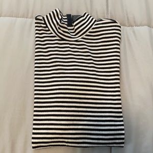 Black and white striped turtle neck